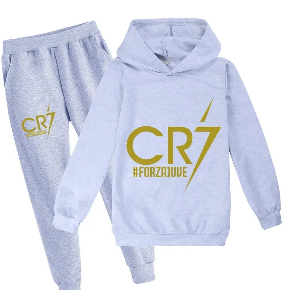 CH.KOUROSH Kid's Clothes Hoodie +Pants Suit 2pcs Set Boy Tracksuit 3-12 Years Spring Autumn Sweatshirt Set Football CR7 Children Sportsuit