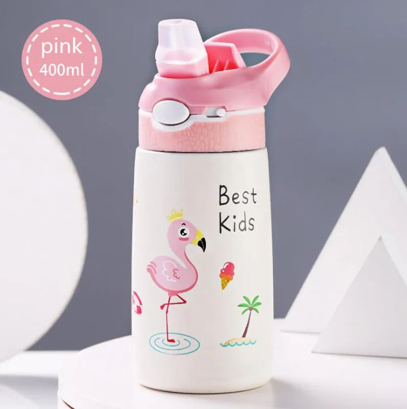 Classic Style 400ML Children Water Bottle Kids Thermos Mug Duck Billed Straw 316 Stainless Steel Vacuum Flasks Tumbler Cup