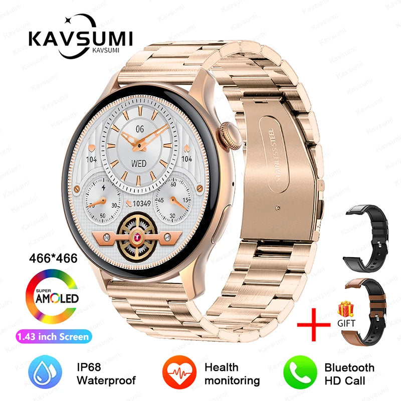 CH.KOUROSH 2024 NFC Smart Watch Women 466*466 Screen GPS Track Sport Watches Women Health Monitoring Voice Bluetooth Call Smartwatch Ladies