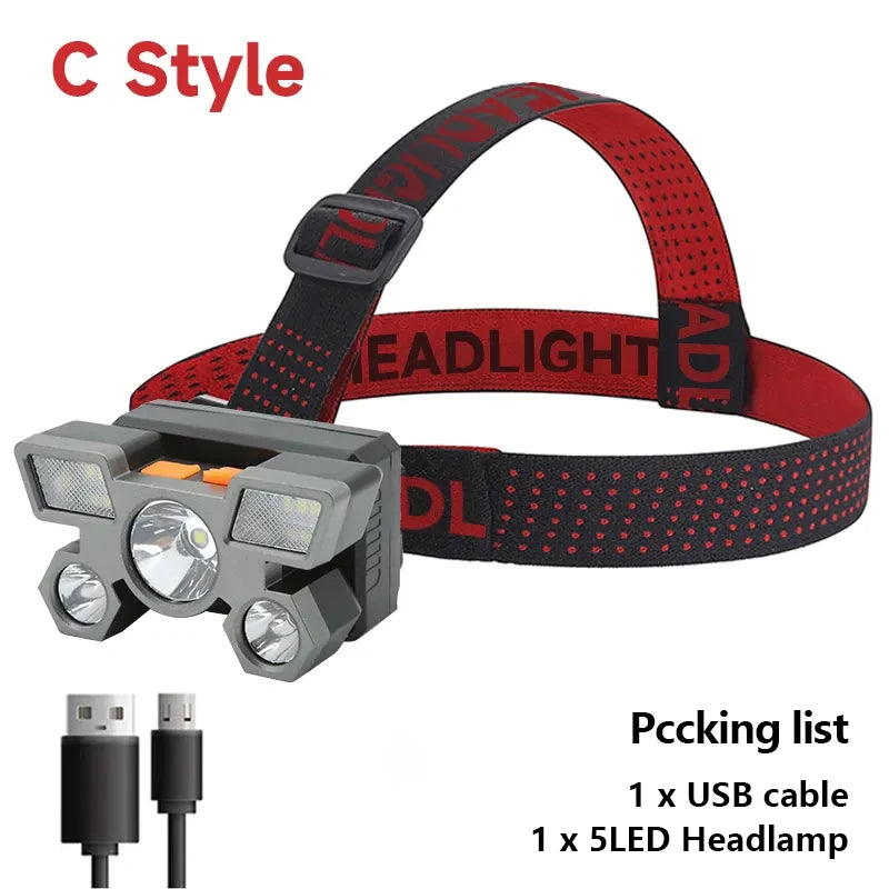 Rechargeable LED Headlamp - Perfect for Hiking, Fishing, and Night Activities