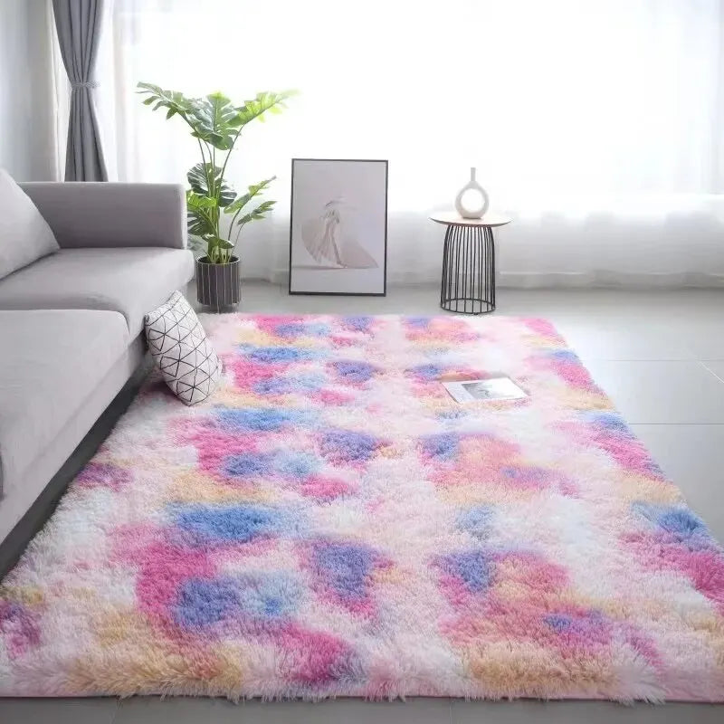 Luxurious Washable Silk Rug for Living Room - Non-Slip & Durable