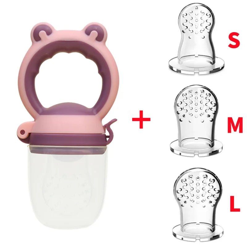 CH.KOUROSH Baby Fresh Food Feeder Silicone Fruit Feeding Nibbler Kids Boy Girl Frog Design Safe Infant Baby Supplies Nipple Soother Bottles