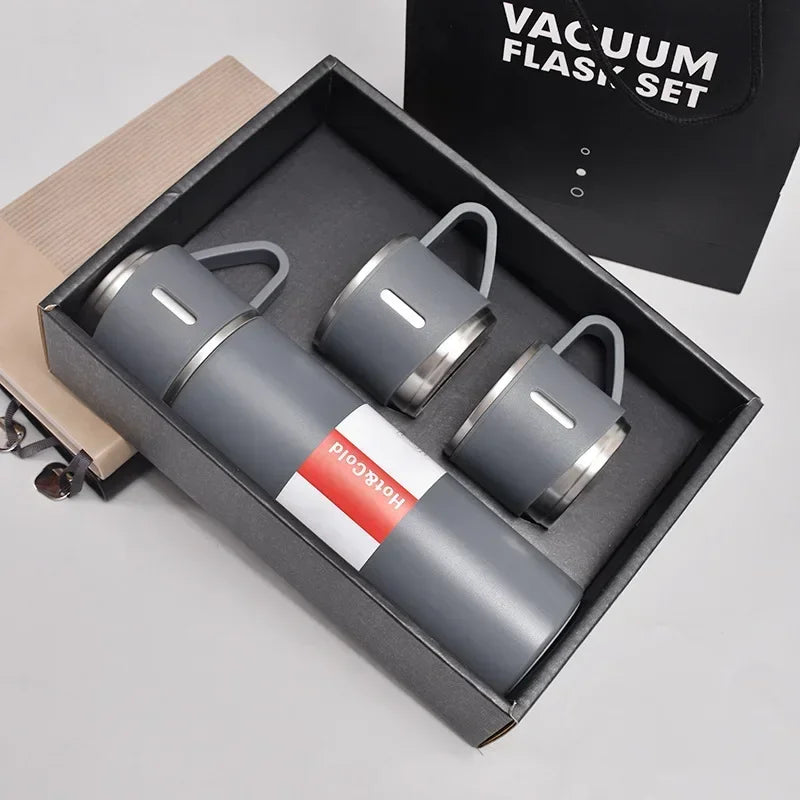 CH.KOUROSH 500ML Stainless Steel Vacuum Flask Gift Set Outdoor Hot Water Thermal Insulation Couple Cup Office Business Style Thermos Bottle