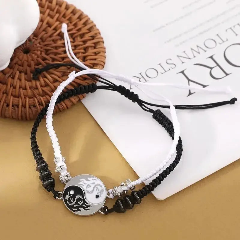 CH.KOUROSH Fashion Dragon Figure Yin Yang Bracelet Couple Adjustable Bracelets Boyfriend Girlfriend Valentine's Day Friendship Jewelry