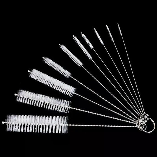 CH.KOUROSH 10pcs Set Stainless Steel Soft Hair Brush Pipette Test Tube Baby Bottle Brush Multifunctional Household Cleaning Tools Set