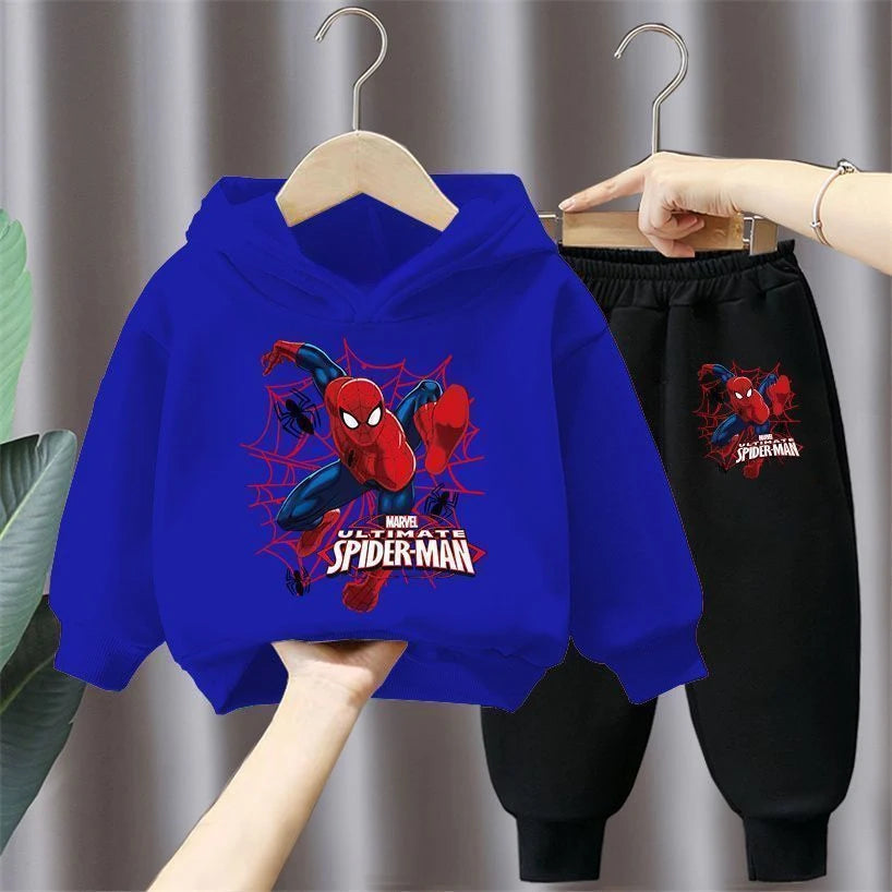 CH.KOUROSH Disney Spring Autumn Children's Clothing Sets Spiderman Boys Sweatshirt+Sweatpant 2pcs Kids Hooded Sport Pullover Set Tracksuit