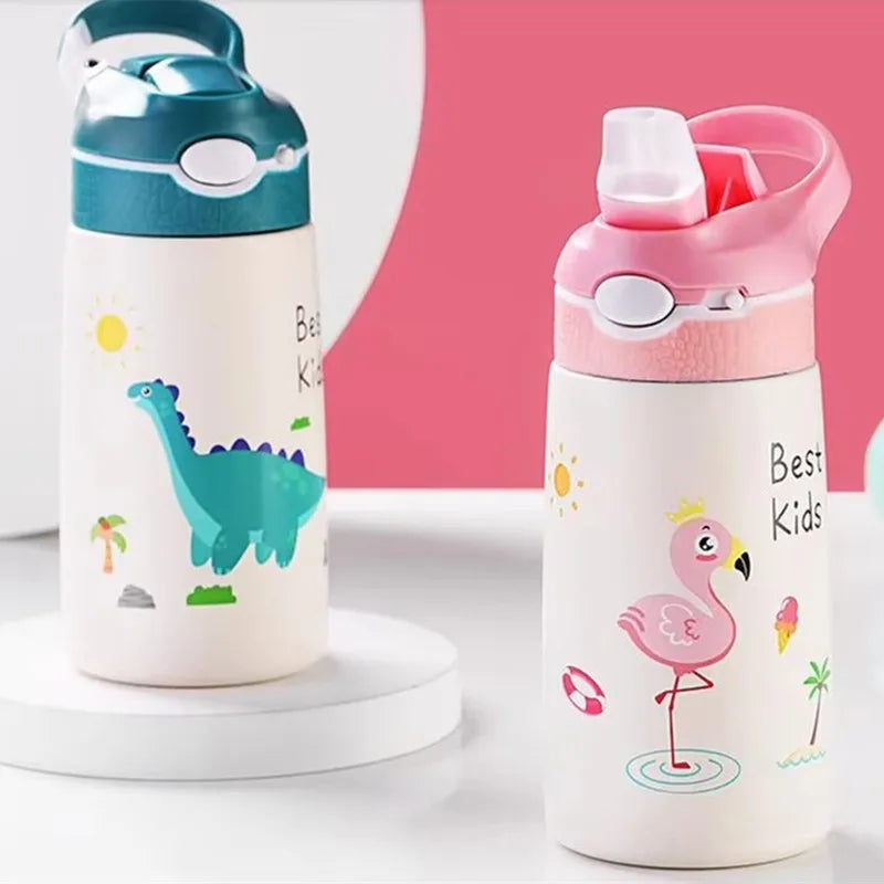 Classic Style 400ML Children Water Bottle Kids Thermos Mug Duck Billed Straw 316 Stainless Steel Vacuum Flasks Tumbler Cup