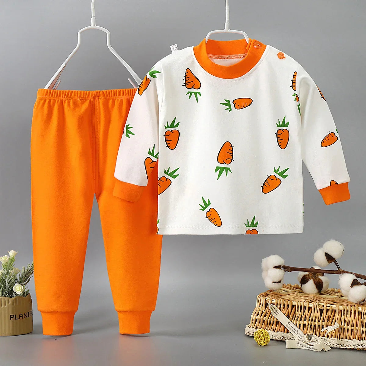 Cartoon Pajamas Suits Children's Baby Boys Girls Spring Autumn Sleepwear Home Clothes Cotton Autumn Long Trousers Kids Pijamas