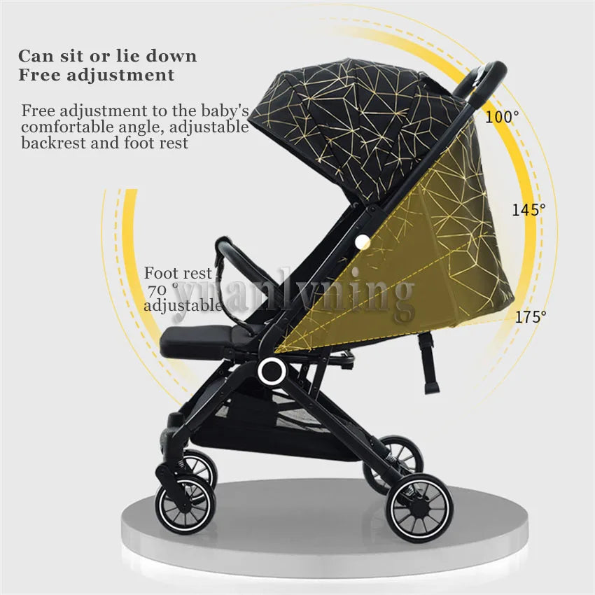 Baby Stroller Portable Lightweight Baby Shock Absorber Children's Foldable Stroller Can Sit And Lie Down For Baby 0-4 Year Old