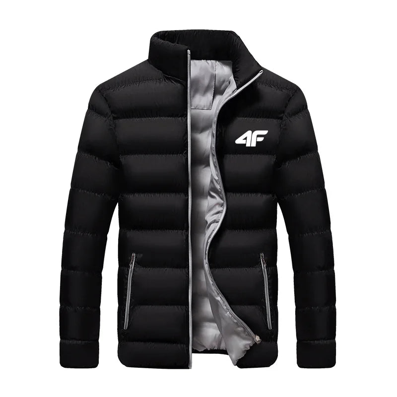 Men’s Autumn & Winter Jacket - Stylish Monochrome Design for Cold Weather