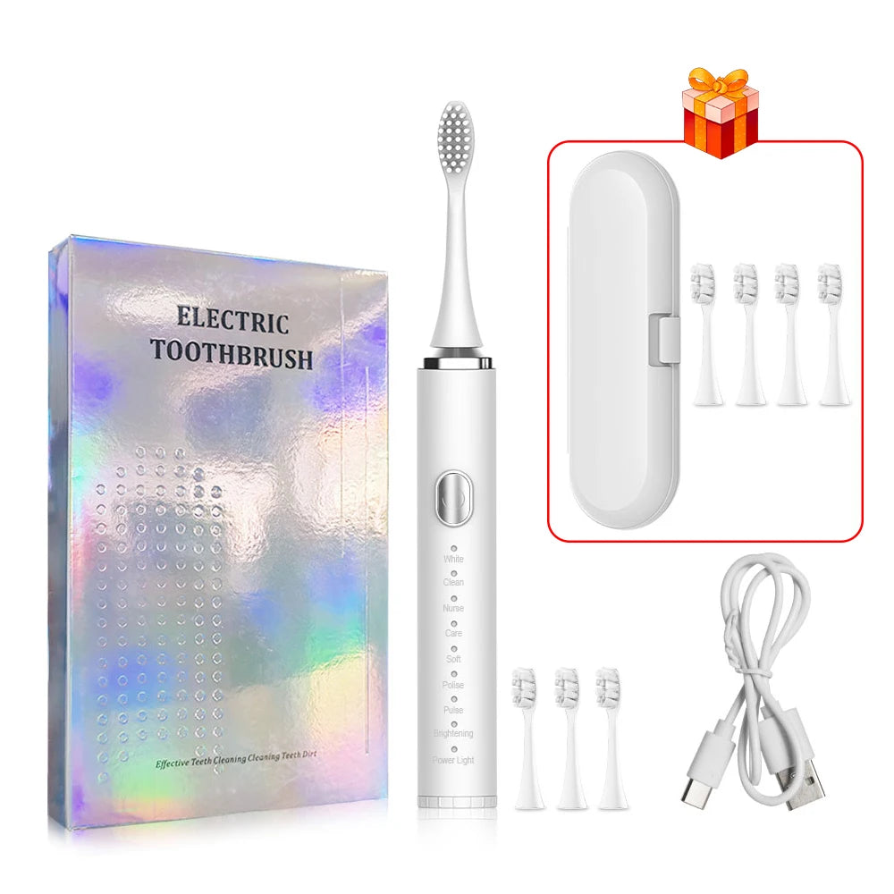 Electric Toothbrush For Teeth Brushes Sonic Vibration Dental Tooth Whitening Cleaner USB Rechargeable Oral Care Toothbrush