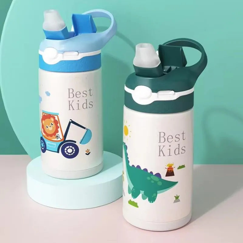 Classic Style 400ML Children Water Bottle Kids Thermos Mug Duck Billed Straw 316 Stainless Steel Vacuum Flasks Tumbler Cup