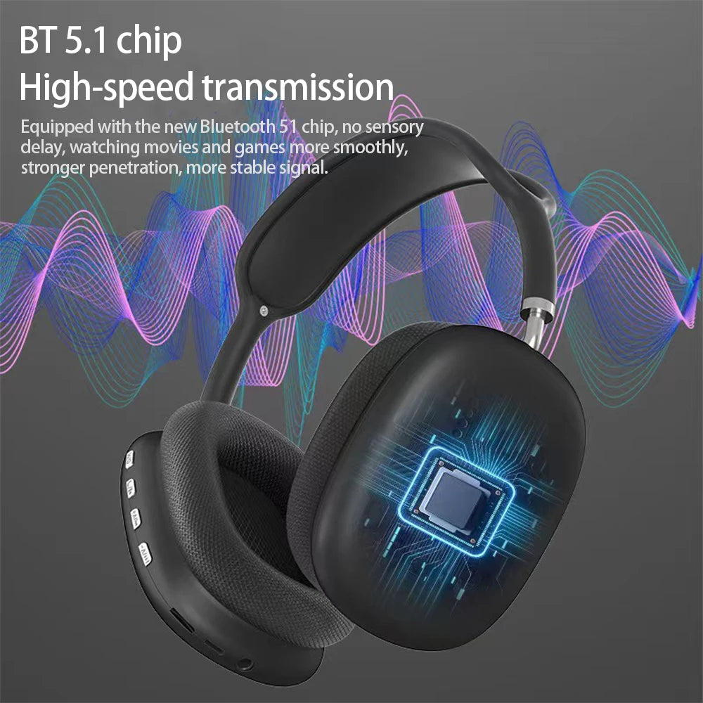 P9 Wireless Bluetooth Headphones with Mic & Noise Cancelling for Sports & Gaming