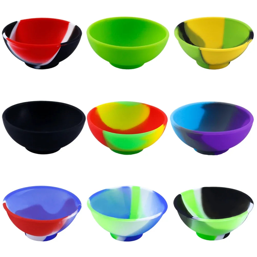 1Pcs 50mm Mini Silicone Bowl Children Tableware Multi-Color Container Bowls Tobacco Herb Smoking Accessories Kitchen Storage Box