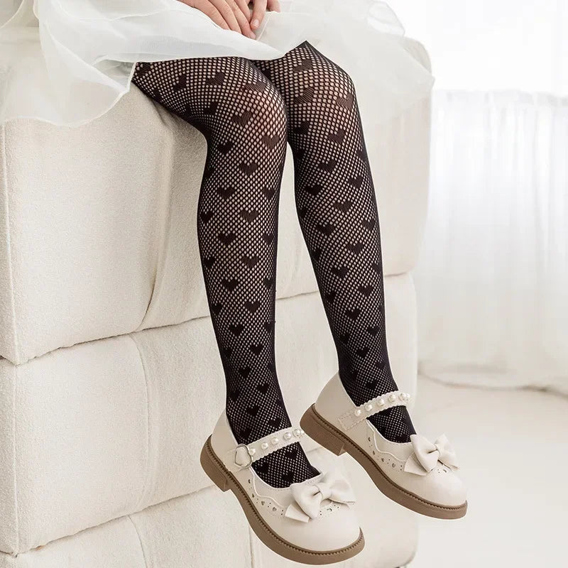 CH.KOUROSH  New Summer Girls Tights Pure Cotton Breathable Mesh Beige White Black Children Princess Pantyhose Lolita Leggings For 2-12y