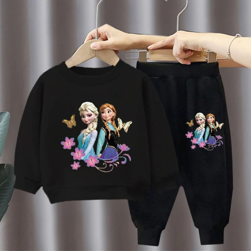 CH.KOUROSH Autumn New Elsa Princess Sweatshirt and Sweatpant 2pcs Set for Children Clothing Sets Girls Pullover Two Piece Suit Tracksuit