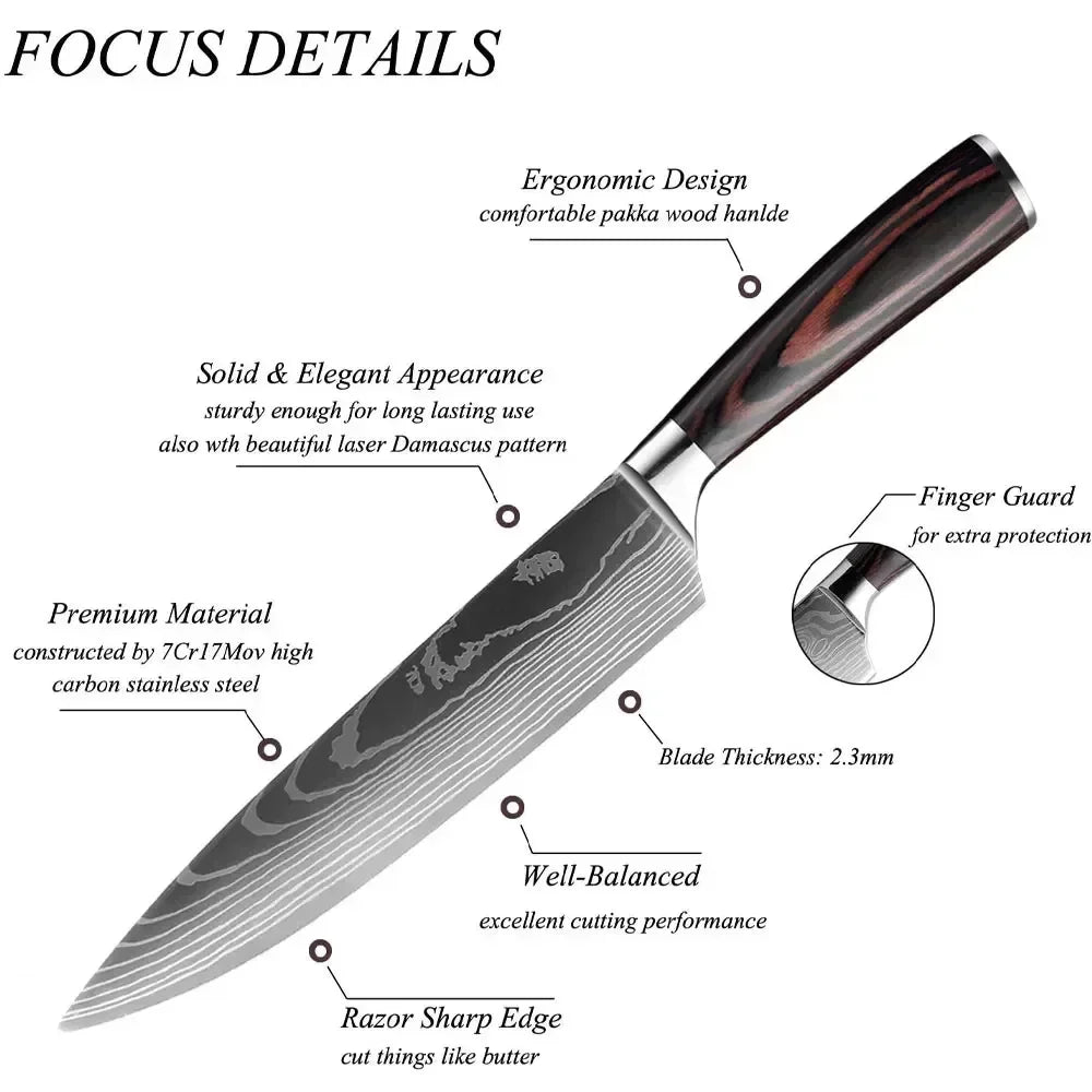 Premium Chef Knife Set - Perfect for Slicing, Dicing & Butchering