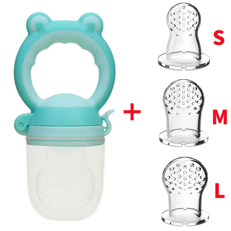 CH.KOUROSH Baby Fresh Food Feeder Silicone Fruit Feeding Nibbler Kids Boy Girl Frog Design Safe Infant Baby Supplies Nipple Soother Bottles