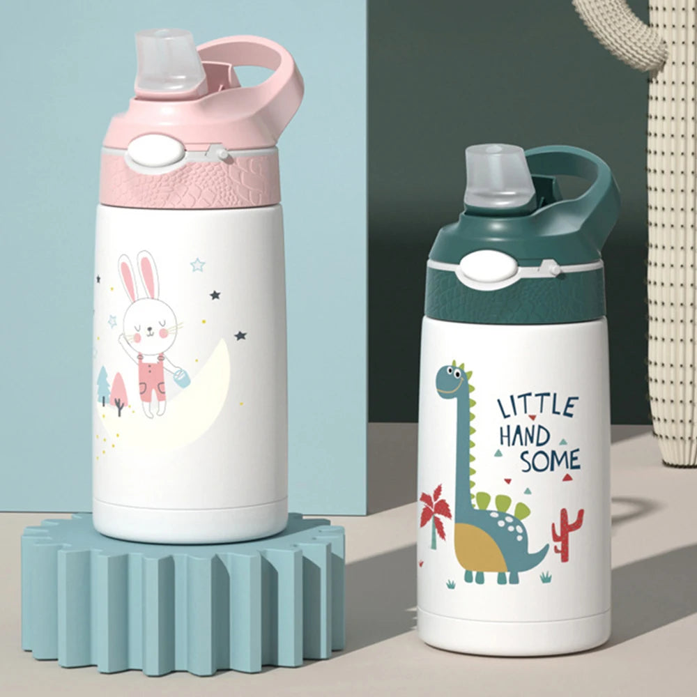 380ML Children Thermos Bottle For Boys Girls Dinosaur Kids Water Bottle 316 Stainless Steel Vacuum Flasks Tumbler Thermos Mugs