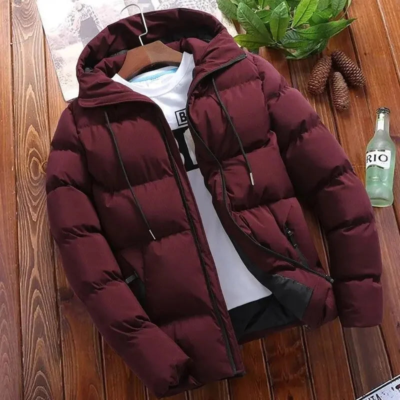 CH.KOUROSH 2024 Winter New Men's Thickened Cotton Coat Hooded Padded Jacket Youth Casual Style Cross-Border Trade Parkas Sweater