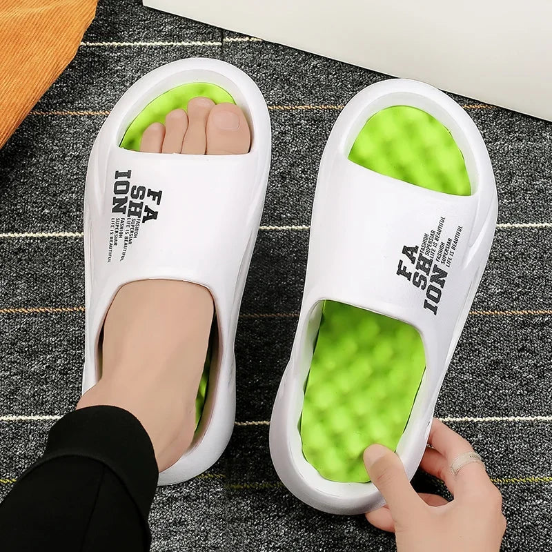 New Summer Men Massage Slippers Sides Indoor Outdoor Sandals Beach Casual Shoes Soft Sole Slides Men Flip-flops Men's Sandals