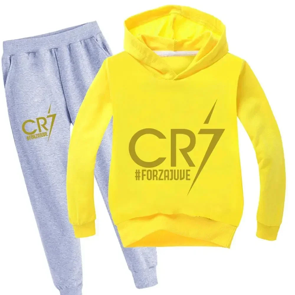 CH.KOUROSH Kid's Clothes Hoodie +Pants Suit 2pcs Set Boy Tracksuit 3-12 Years Spring Autumn Sweatshirt Set Football CR7 Children Sportsuit