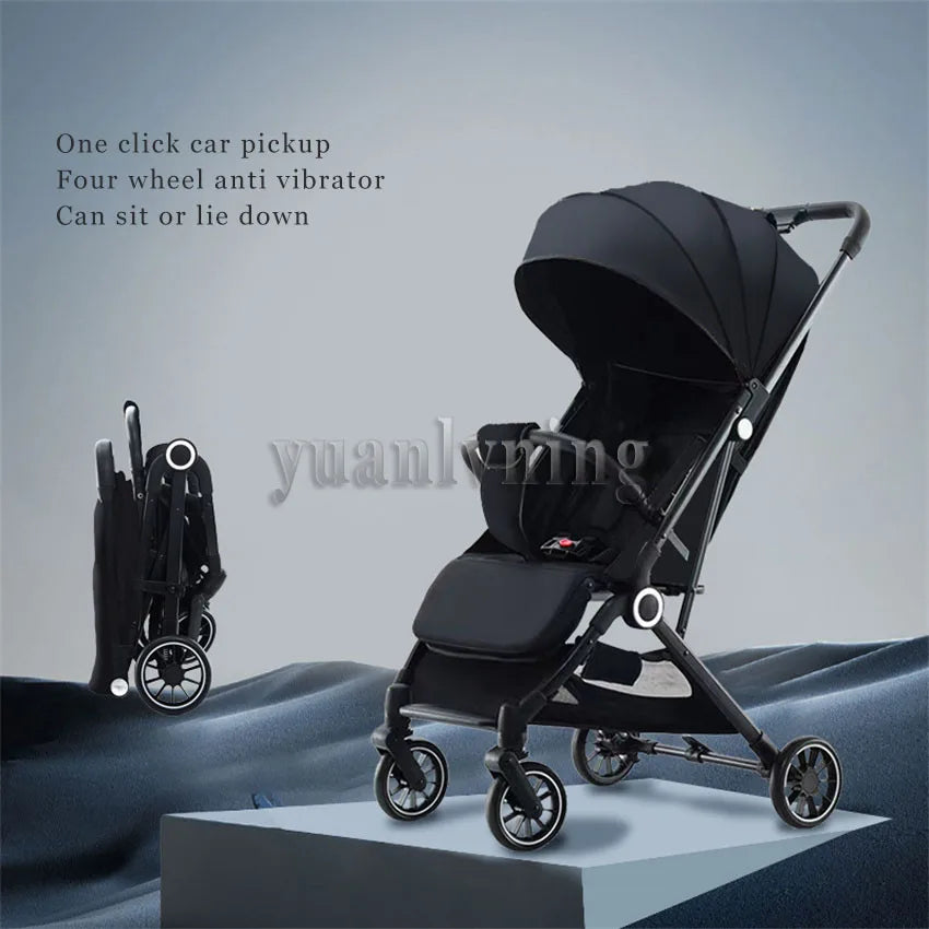 Baby Stroller Portable Lightweight Baby Shock Absorber Children's Foldable Stroller Can Sit And Lie Down For Baby 0-4 Year Old