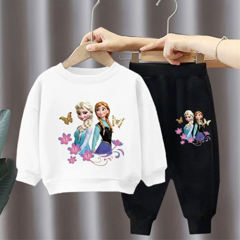 CH.KOUROSH Autumn New Elsa Princess Sweatshirt and Sweatpant 2pcs Set for Children Clothing Sets Girls Pullover Two Piece Suit Tracksuit