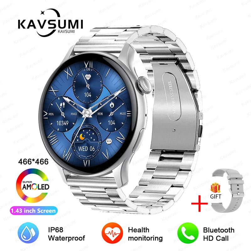 CH.KOUROSH 2024 NFC Smart Watch Women 466*466 Screen GPS Track Sport Watches Women Health Monitoring Voice Bluetooth Call Smartwatch Ladies