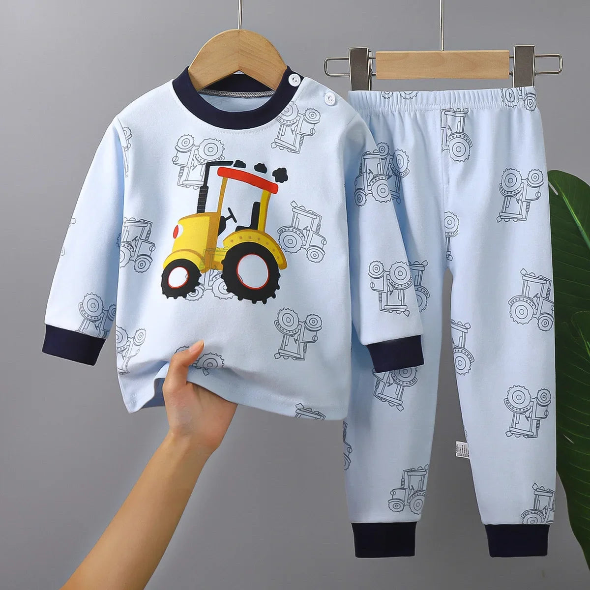 2023 New Kids Boys Girls Pajama Sets Cartoon Print Long Sleeve Cute T-Shirt Tops with Pants Toddler Baby Autumn Sleeping Clothes