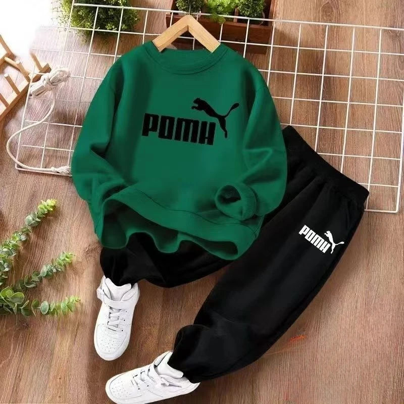 CH.KOUROSH Autumn Baby Girl Boy Clothes Set Children Sports Letter Printing Sweatshirt Top and Pants Bottom Two Piece Suit Tracksuit