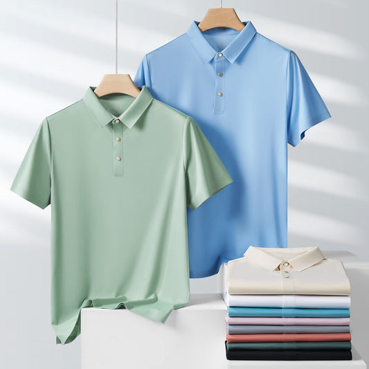 CH.KOUROSH- Seamless Adhesive Non-ironing Short-sleeved Polo Shirt