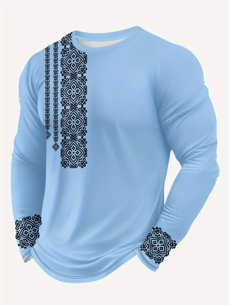 Spring And Autumn Trendy Unique Style Long-sleeved T-shirt Men