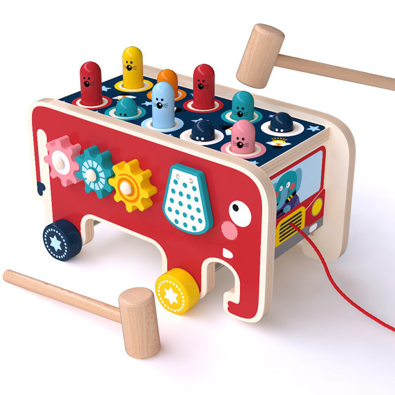 CH.KOUROSH- Montessori Wooden Pounding Bench Toy | Early Educational Gift for Toddlers