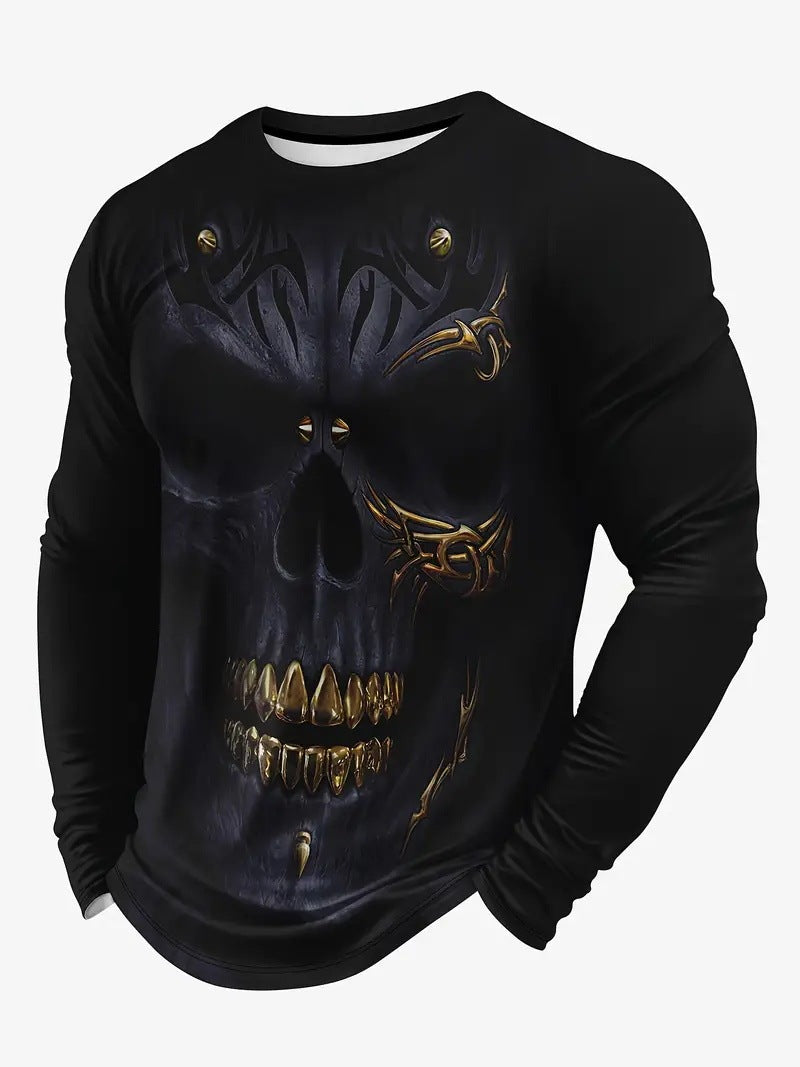 Spring And Autumn Trendy Unique Style Long-sleeved T-shirt Men