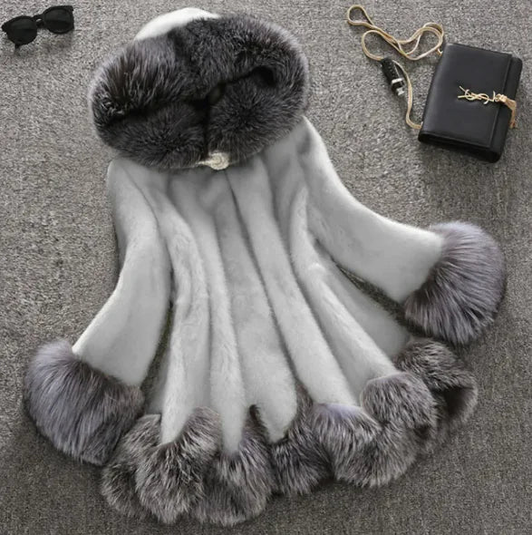 Luxury Faux Mink Fur Coat