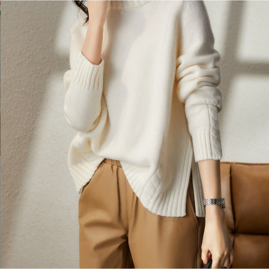 CH.KOUROSH- French Style Half Turtleneck Chic All-matching Youthful-looking Long Sleeve Knitted Sweater Women's Autumn